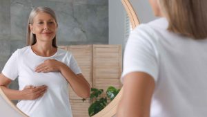 woman self examination of breast